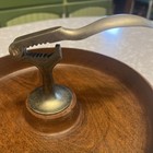 Vintage Wood Bowl with Brass Nutcracker Made In  Japan — photo 2