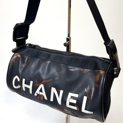 CHANEL Sport Line Hand Bag One Shoulder Bag Nylon Enamel