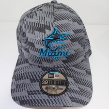New Era Adult Size M/L - Miami Marlins Clubhouse Grey 39Thirty Strech Fit Hat