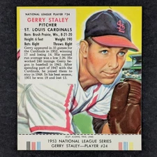 1953 Red Man Gerry Staley #NL24 WITH TAB
