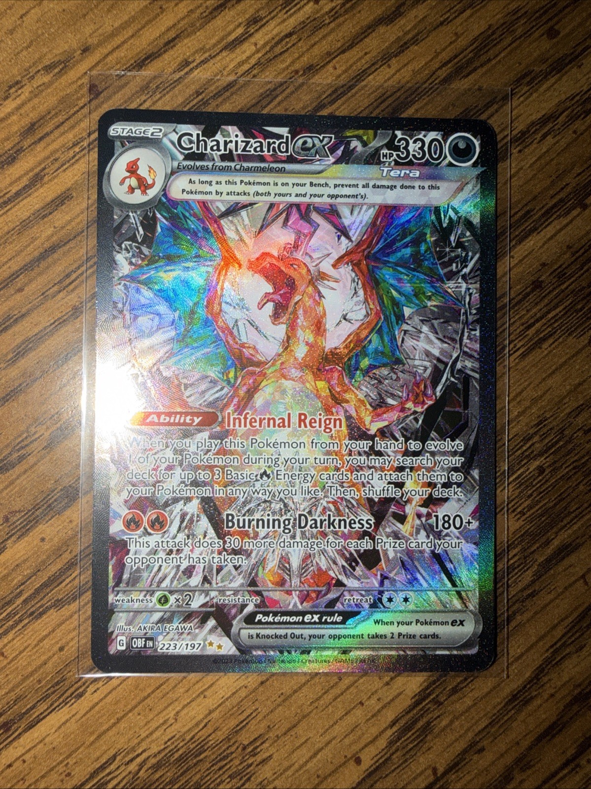 2023 Pokemon TCG Charizard ex 223/197 SV03 Obsidian Flames SIR Full Art Holo