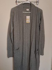 A New Day Long Grey Cardigan Sweater Grey Womens Size Small