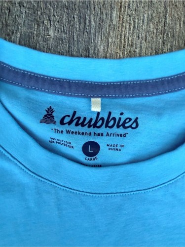 Camiseta para hombre Chubbies azul claro manga corta logotipo talla grande suave ligera - Imagen 4 de 8