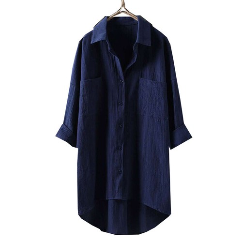 New Women Cotton Linen Tops Casual Baggy Loose Tunic Blouse T-Shirt Plus Size UK - Picture 14 of 21