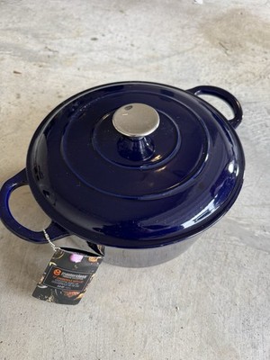 10  Masterclass Premium Collection Cast Iron Casserole Dutch Oven 5-quart - Navy