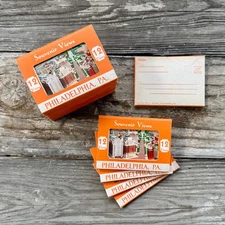 10 Sets 1930s PHILADELPHIA PA 12 Colorful Views SOUVENIR Mini Postcard Mailer