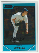 Clayton Kershaw BDPP77 2007 Bowman Chrome Draft Picks Prospects RC LA Dodgers