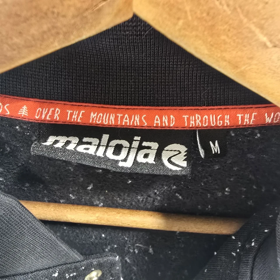 Sudadera Maloja Para Hombre Mediana Negra Bombardero Chaqueta a Presión Moteada Mancha Foto 3 de 4