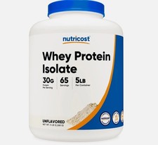 Nutricost Whey Protein Isolate (Unflavored) 5LBS - Protein Powder