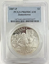 2007-P $ Silver Commemorative Jamestown PR 69 DCAM PCGS 