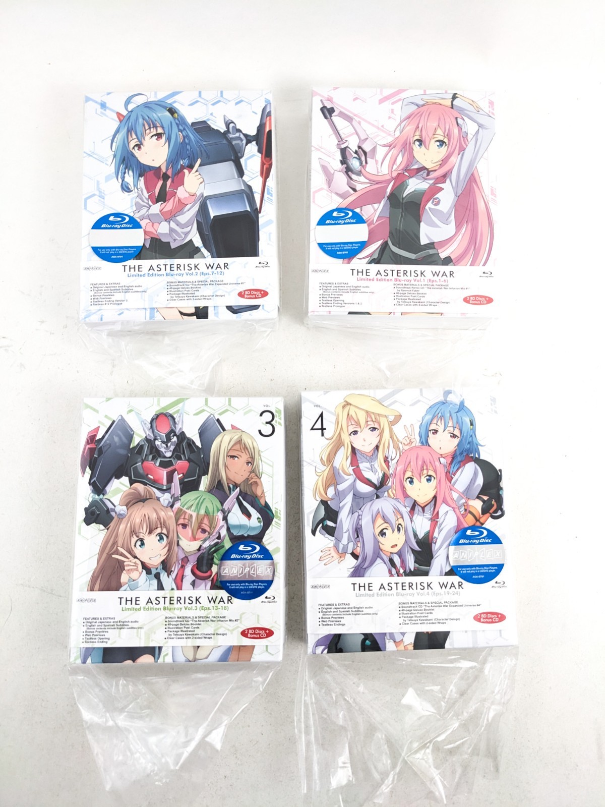 The Asterisk War Volume 1-4 Limited Edition (Blu-ray, Aniplex of America)