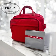 PRADA SPORT Nylon Mini Boston Bag Red 90s Techwear Active Shoulder Used