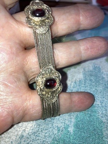 Anatoli sterling silver Vermeil Chain Swag Bracelet Vintage - Picture 15 of 15