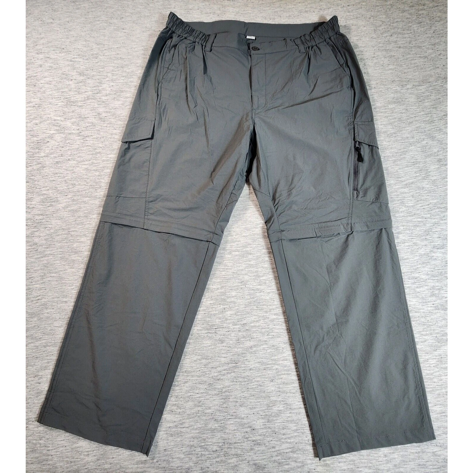 Hiking Convertible Pants Lightweight Straight Leg Mens Size 42 Light Gray