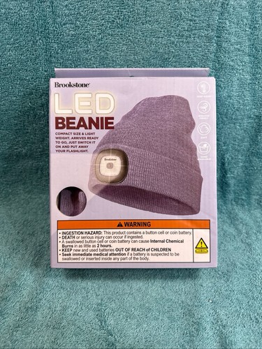 Brookstone Womens LED Beanie Lavender Color