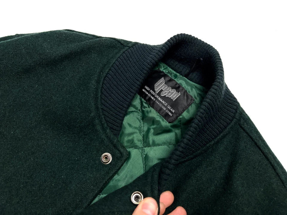 Vintage 80-90s Men's Williams Renault Nescafe Green Wool Bomber Jacket - M - Image 3 of 4