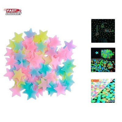 100pcs Glow in The Dark Luminous Stars Fluorescent Noctilucent Plastic Stars ...