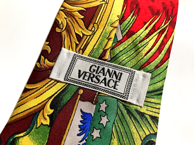 1990s Gianni Versace Red & Gold Silk Twill Baroque Leopard Shirt