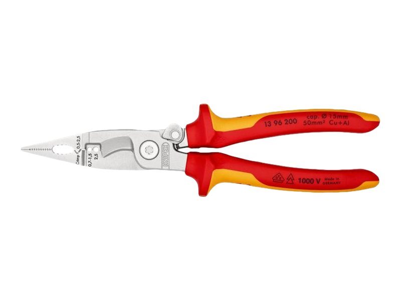 KNIPEX 13 96 200 Pinze a becco lungo Acciaio Plastica Rosso/Arancione 13 96 200