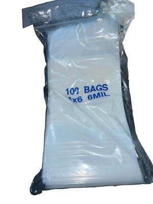 100 4'' x 6'' Extra Heavy Duty 6 Mil Zip Seal Lock Top Plastic Bags Resealable 6ML