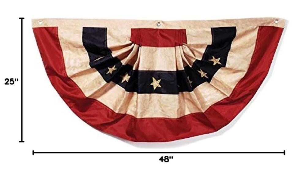 NUEVO Abanico Americano Tea Manchado Bandera Bunting Rojo Blanco y Azul 2x4 Pies Darice Foto 2 de 4