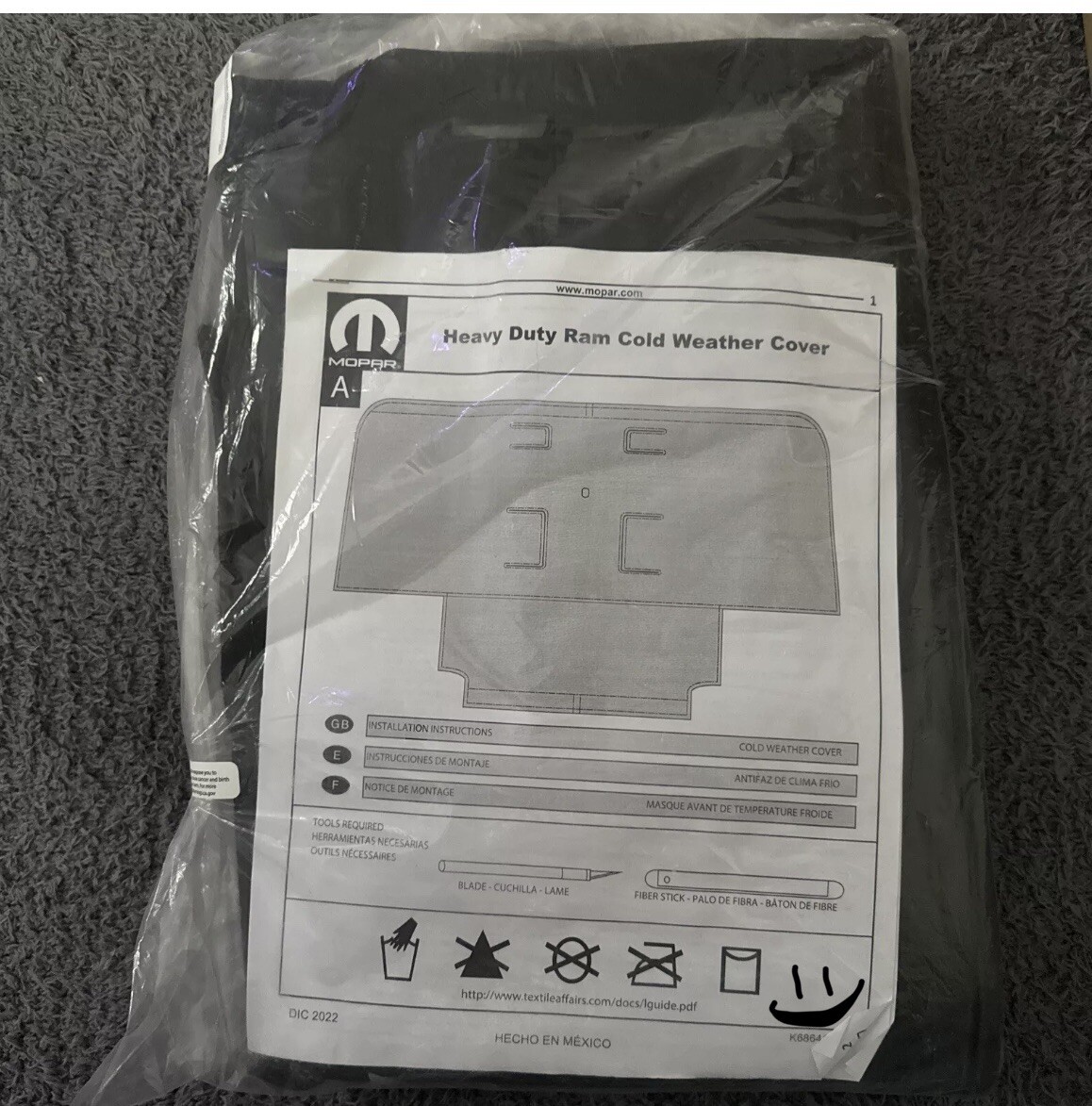 MOPAR For RAM TRUCKS HEAVY DUTY COLD WEATHER GRILLE COVER 68526832AA