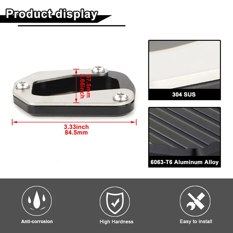 Kickstand Foot Enlarger Plate Pad Fit For Suzuki DR650 DR650SE 1996-2024 2016 - Image 3 of 4