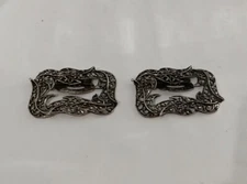 Vintage Metal PAIR SHOE CLIPS BUCKLES By Tip Toe