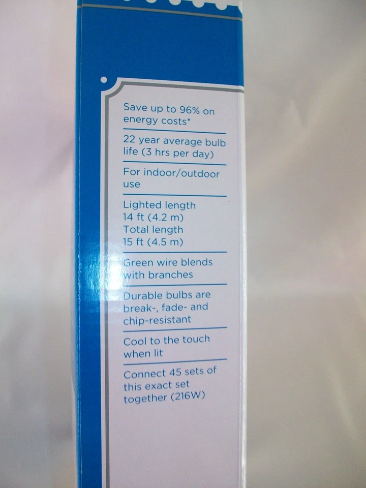 Holiday Time 25 Ultra Bright LED C9 Bulb Christmas Lights Warm White 15' New - Image 2 of 3