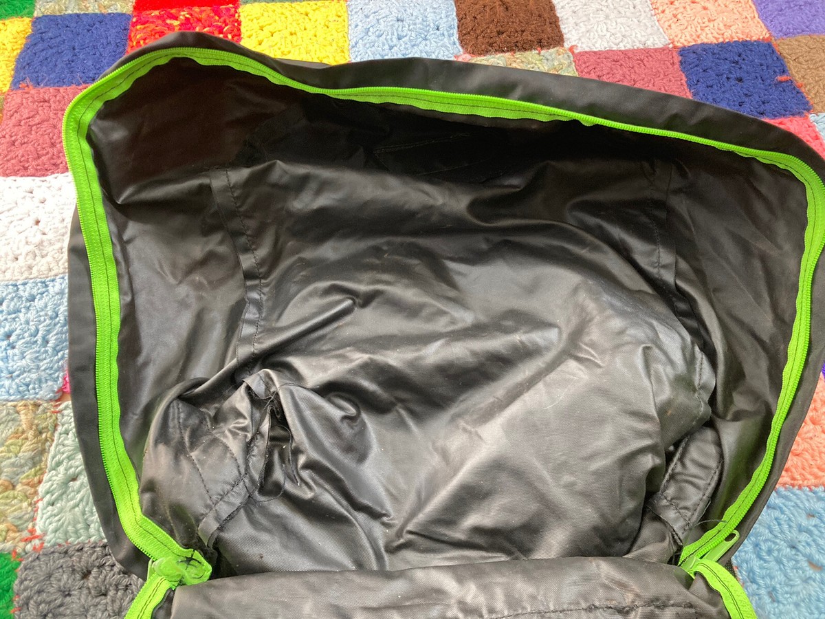 Vintage Eastpak Backpack 90s Black Neon Green Made USA School
