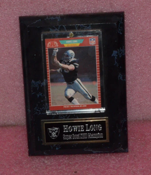 Placa de tarjeta de fútbol americano larga de 3 Los Angeles Raiders Bo Jackson & Howie. Foto 4 de 4