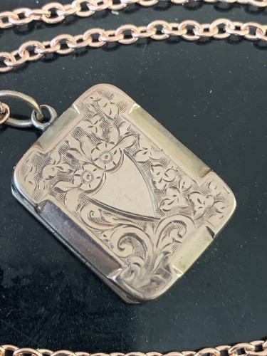 Lovely Vicorian Gold RG Locket Photo Pendent & Chain Necklace - Picture 5 of 8