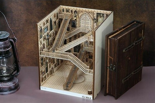 Alley Book Nook - Book Shelf Insert - Bookcase with Light Model Building Kit - Picture 2 of 11