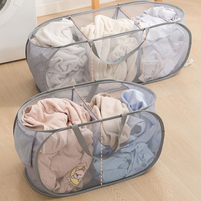 Mesh Aufbewahrungstasche Wäschesack Wäsche Faltbar Popup Korb Hamper Pop Up DE