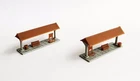 Outland Models Train Railway Layout Small Station Passenger Platform x2 N Scale