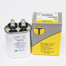 TOCF10 Oval 10 mfd uf 440 370 Volts Motor Run Capacitor Titan Pro 60,000 Hour