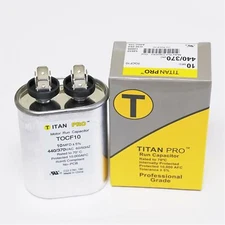 TOCF10 Oval 10 mfd uf 440 370 Volts Motor Run Capacitor Titan Pro 60,000 Hour
