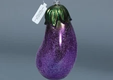 JINGLES & JOY AUBERGINE, EGGPLANT Light Plastic Holiday Tree Ornament 5.25"