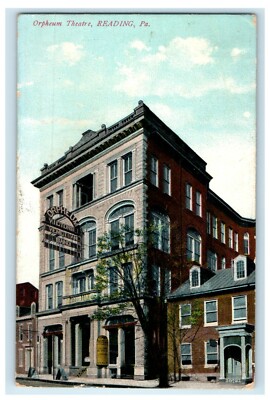 1907 Orpheum Theatre Reading Pennsylvania PA Posted Antique Postcard