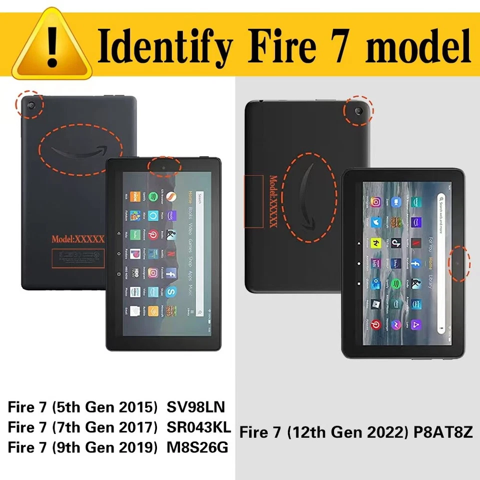 Multi-Colors Tablet Cover Case For Amazon Fire 7/HD 8/8 Plus/HD 10/10 Plus +Pen - Image 2 of 4