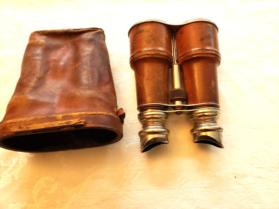 【希少】19世紀パレロワイヤルマザーオブパールニードルケースフランスアンティーク Antique WWI Chevalier Paris Leather Covered Binoculars With
