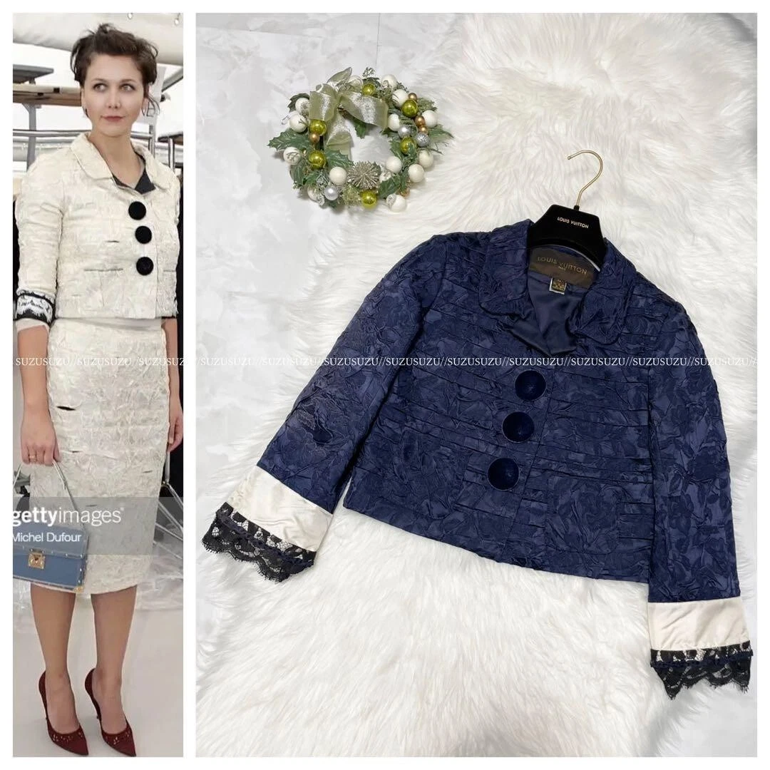 Louis Vuitton Velour Lace Flower Dress Up Jacket size 34 S Lowest Price YO