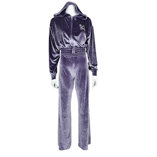 Xs-2xl Fall Women Clothes Crop Top Jacket Sweatsuit Long Sleeve Jogger Flare Pants Velvet Velour
