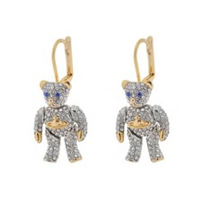 Vivienne Westwood Gold Plated LITTLE PAVE TEDDY EARRINGS
