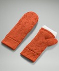 LULULEMON Chevron Knit MITTEN & EAR WARMER Set ONE SIZE New SHIP FREE Orange — photo 4