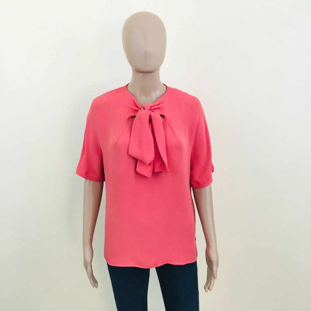 ZARA Pink Short Sleeve Shirt Top Blouse Size S M | eBay