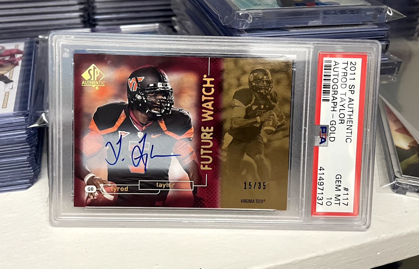 Tyrod Taylor SP Authentic #117 Autograph-Gold