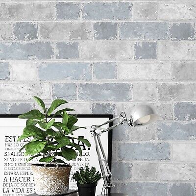 Brick Wall Effect Stone Sky Blue Light Grey Rustic Wallpaper Bedroom Boys Girl - Brick Wallpaper Bedroom Brick Wall Effect Stone Sky Blue Light Grey Rustic Wallpaper Bedroom Boys Girl - Brick Wallpaper Bedroom