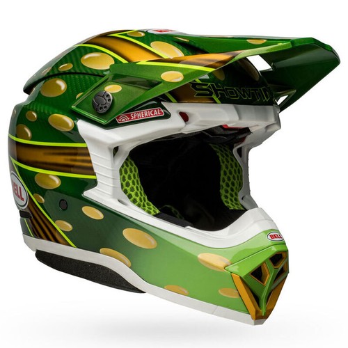 BELL MOTO-10 SPHERICAL HELMET MOTOCROSS MX SHOWTIME MCGRATH REPLICA GOLD / GREEN - 第 1/9 張圖片