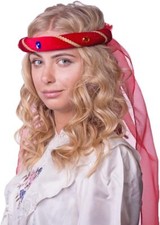 Party Tiara Medieval Theme Headband for Women Princess Headwear Damsel Headdress